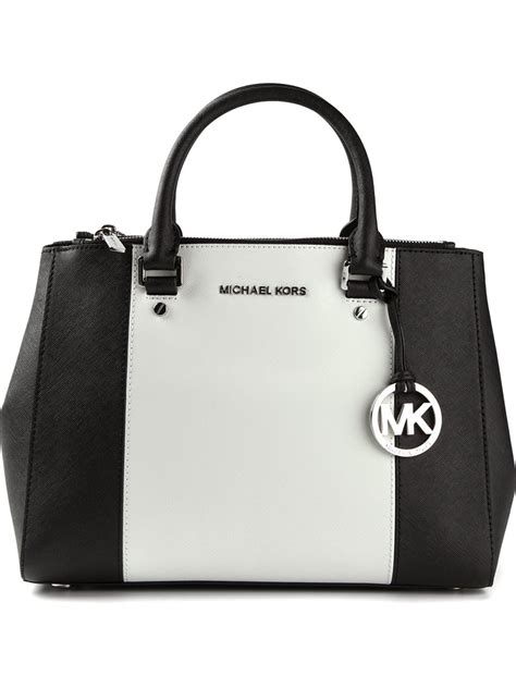 black and white handbag michael kors|michael kors large tote black.